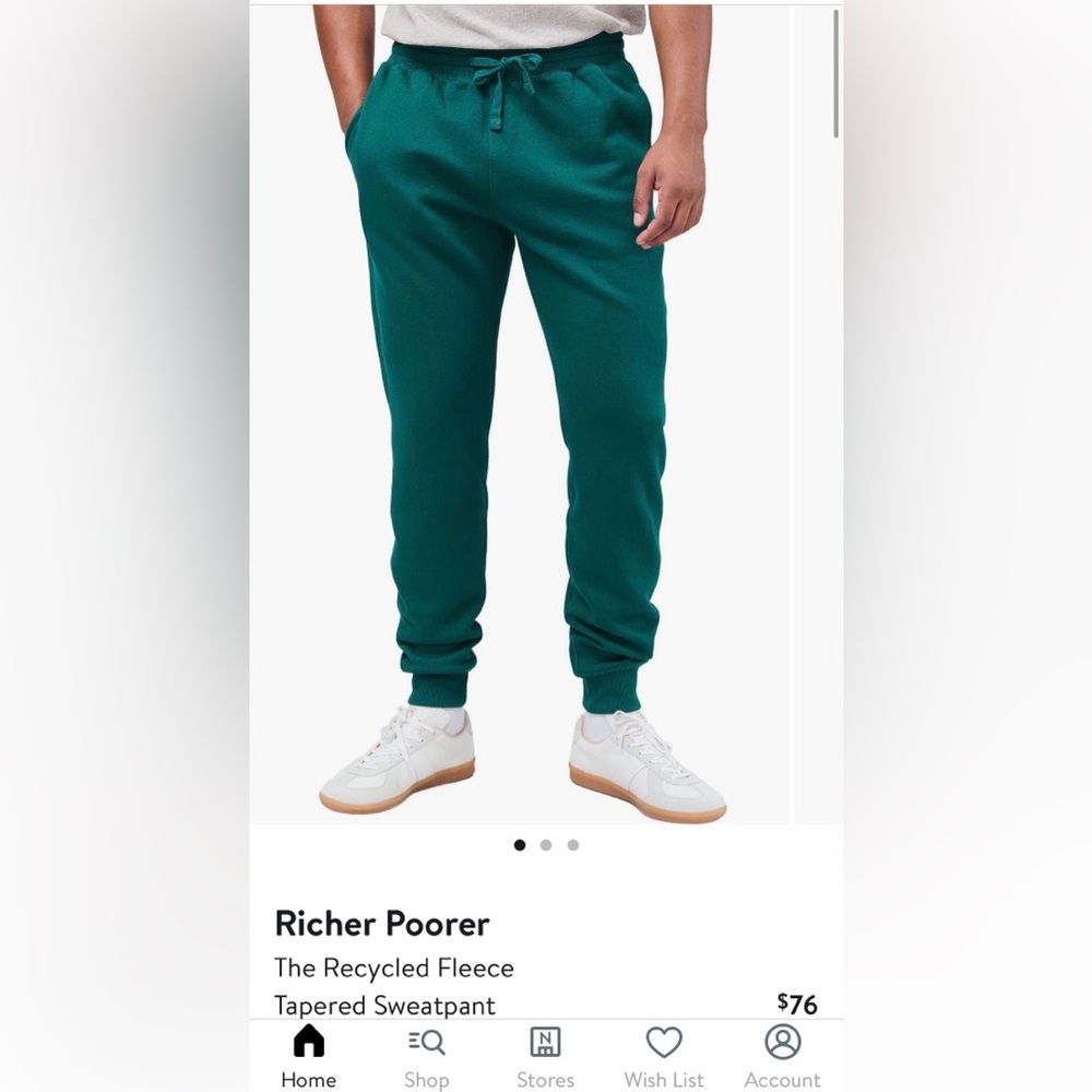 Richer Poorer Men’s Joggers Rainforest, sz XL